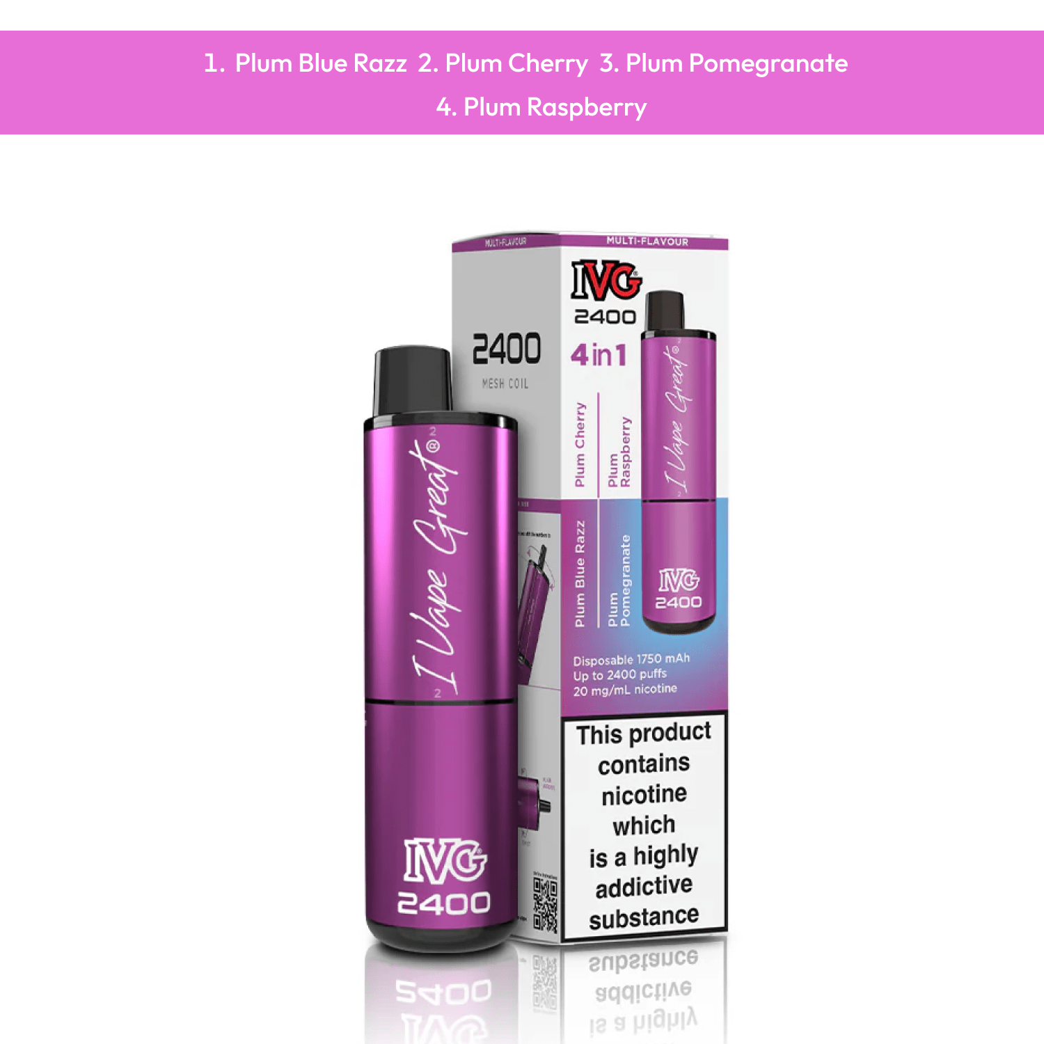 Ivg 4 in 1 2400 Puffs Plum Edition