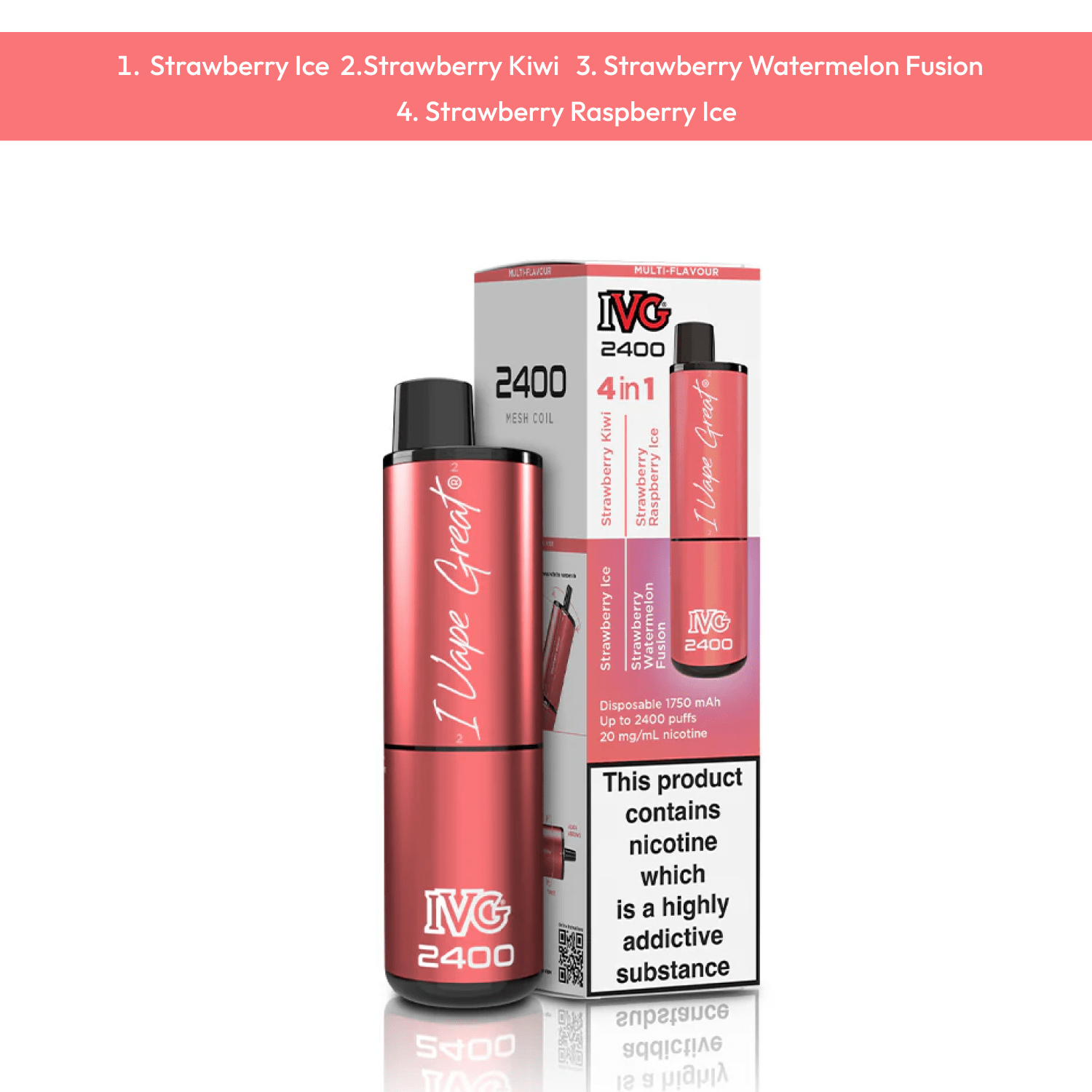 Ivg 4 in 1 2400 Puffs Strawberry Edition