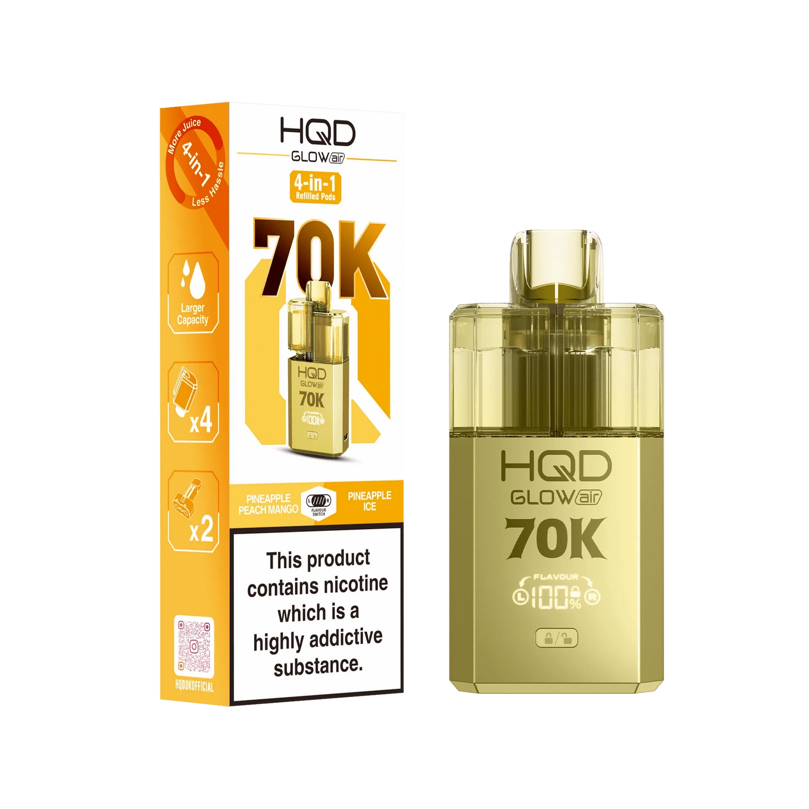 HQD Glow Air 70K Prefilled Pod Vape Kit