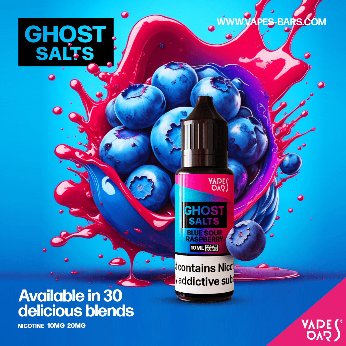Ghost salts e liquid in Blue Sour Raspberry Flavour