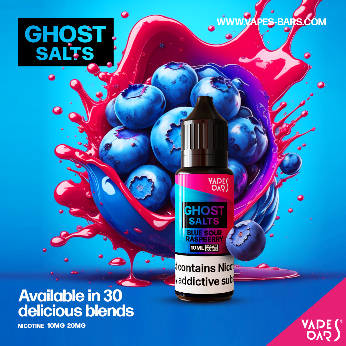 Ghost salts e liquid in Blue Sour Raspberry Flavour