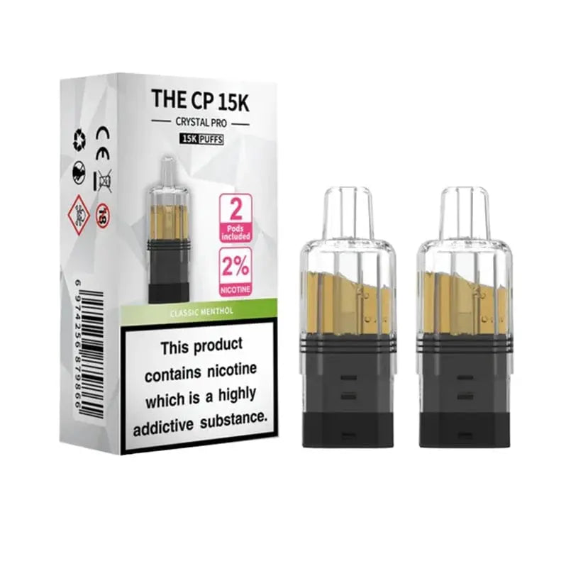 Crystal Pro CP 15K Replacement Refill Pods | 2% Nicotine, Mesh Coil & 25 Flavours Vape At Door