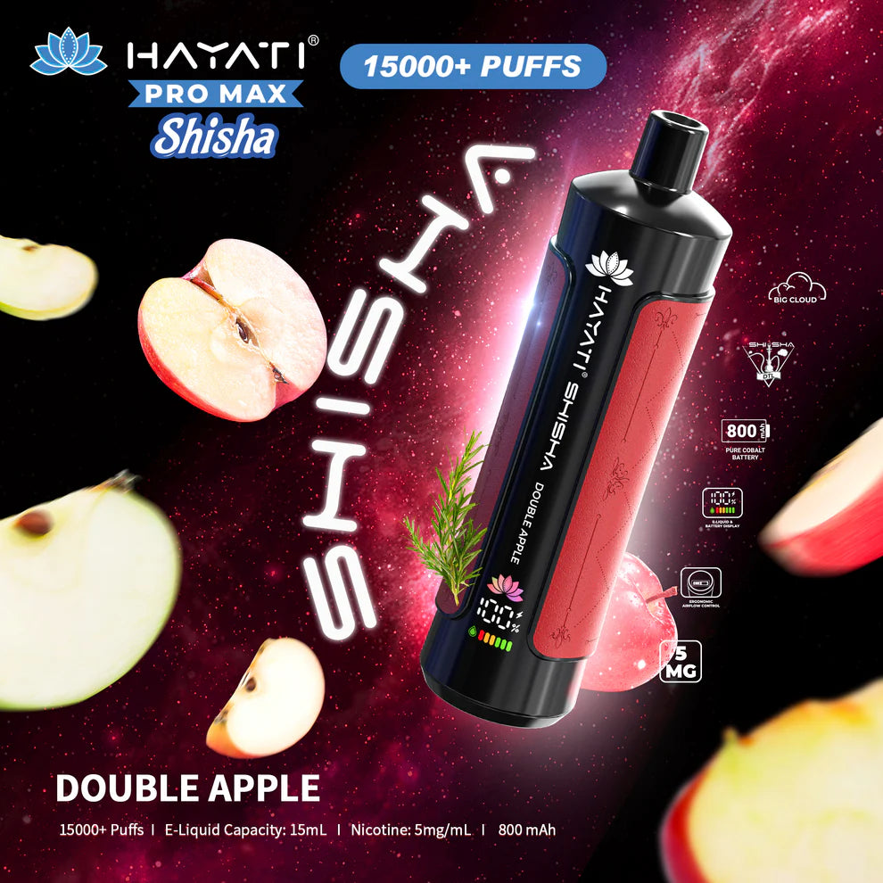 Hayati Pro Max Shisha 15000 Puffs Double Apple