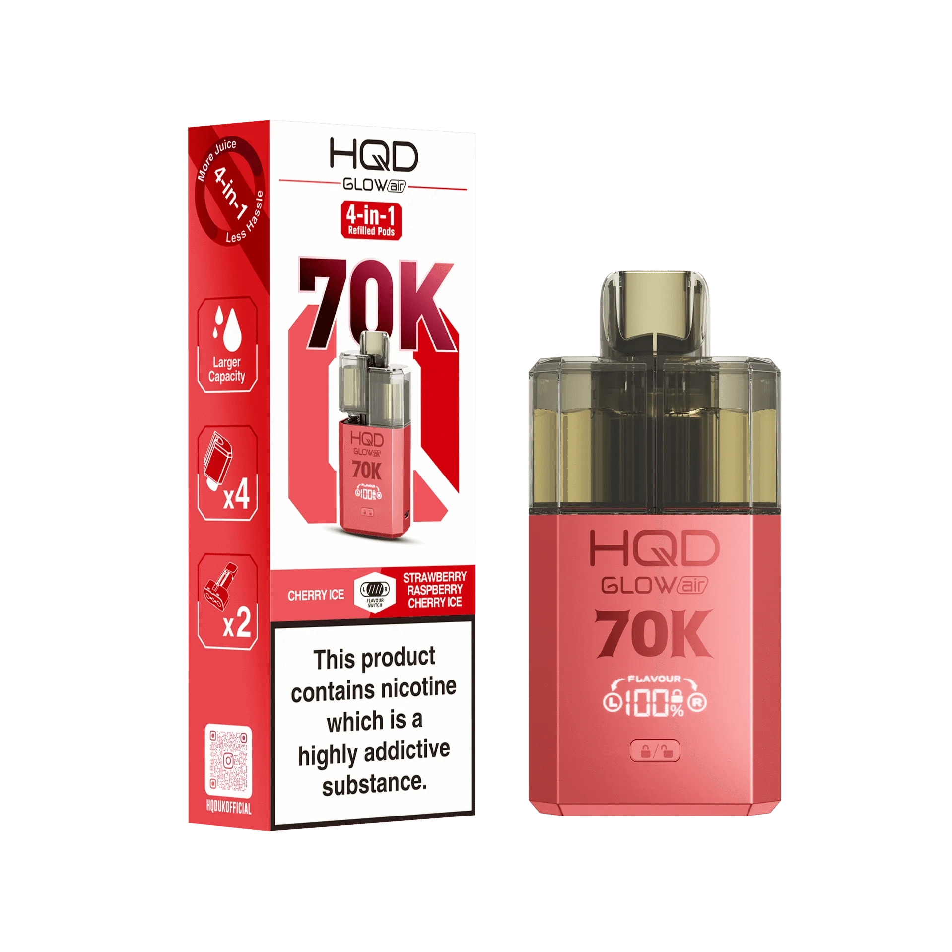HQD Glow Air 70K Prefilled Pod Vape Kit