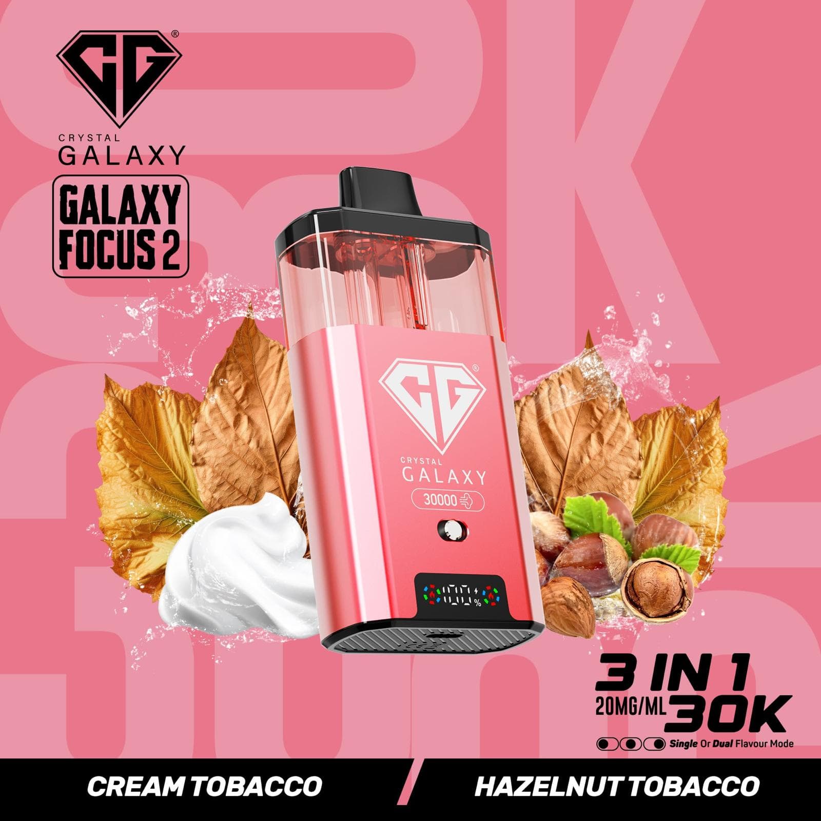 Crystal Galaxy Focus 2 30k Cream Tobacco and Hazelnut Tobacco Flavour
