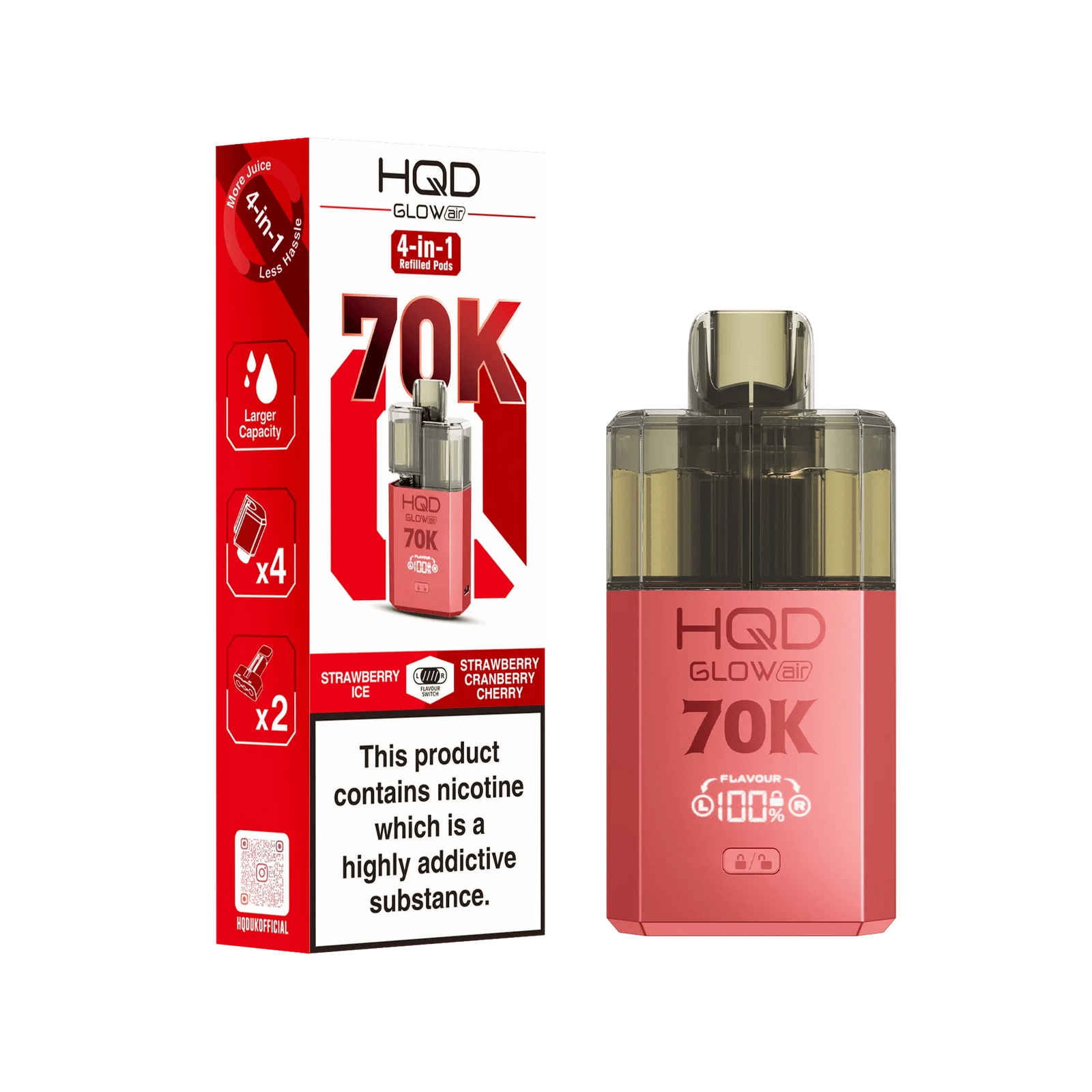 HQD Glow Air 70K Prefilled Pod Vape Kit