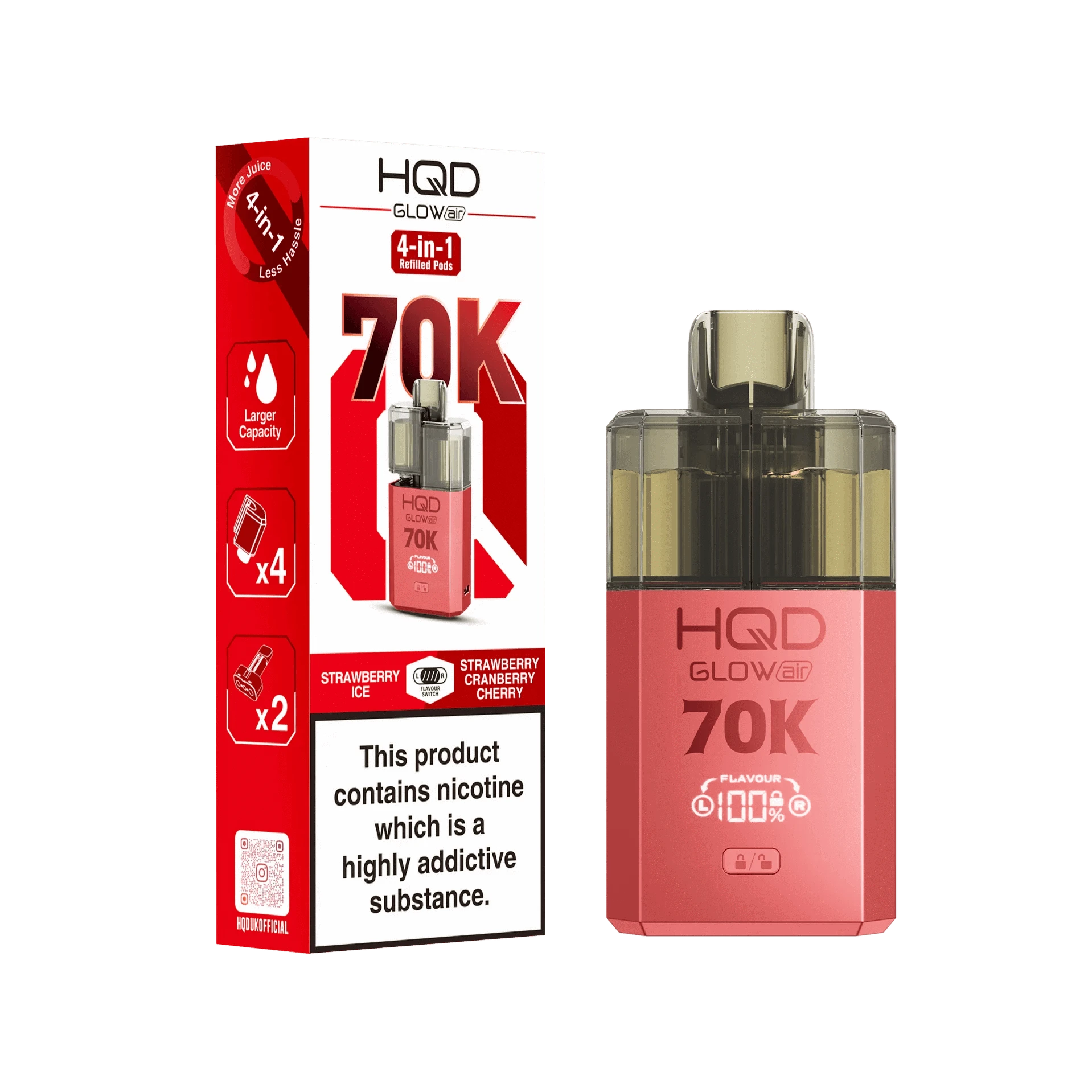 HQD Glow Air 70K Prefilled Pod Vape Kit