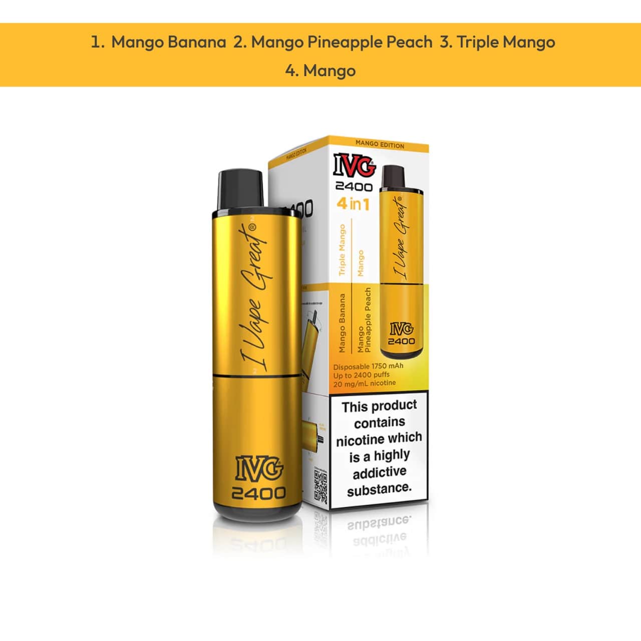Ivg 4 in 1 2400 Puffs Mango Edition