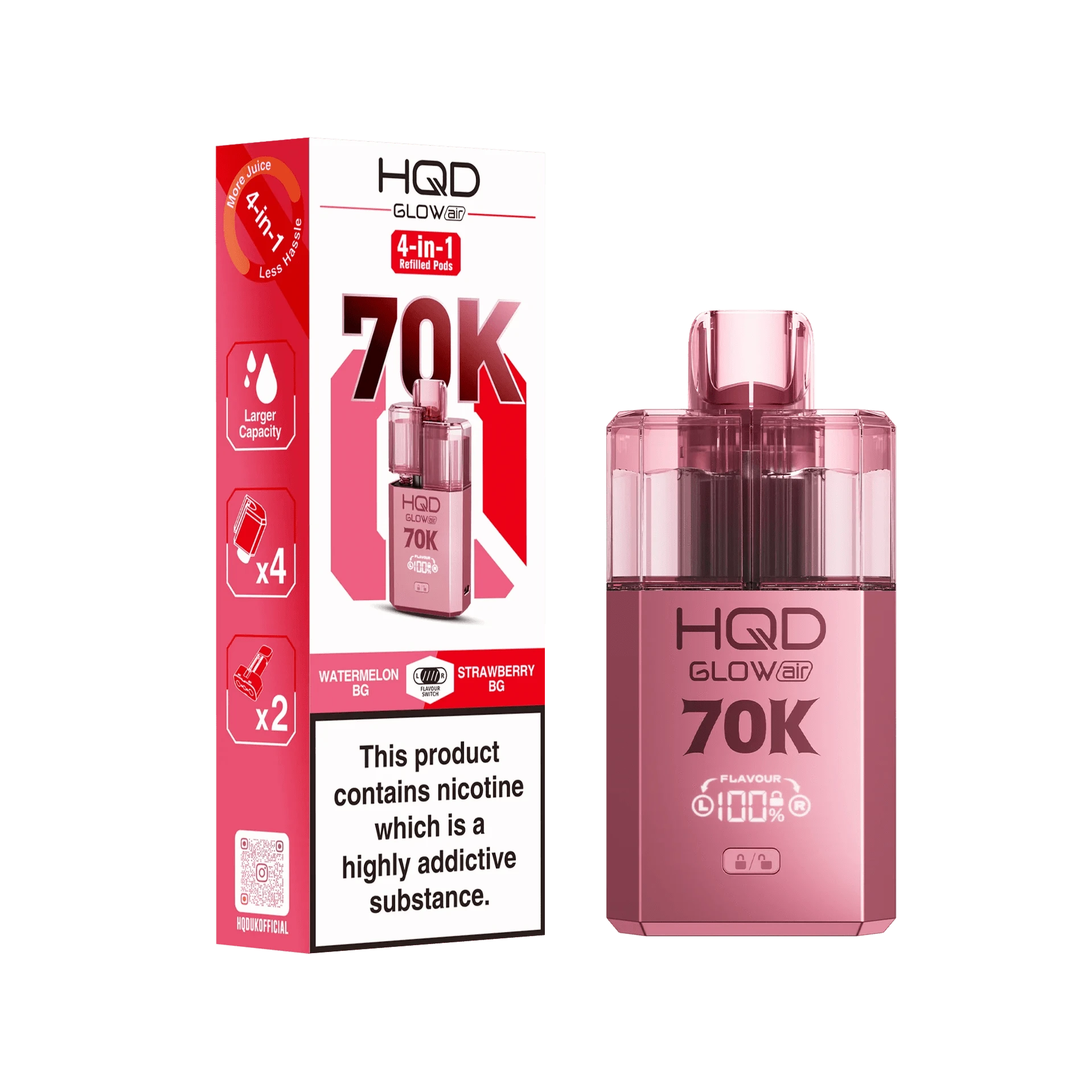 HQD Glow Air 70K Prefilled Pod Vape Kit