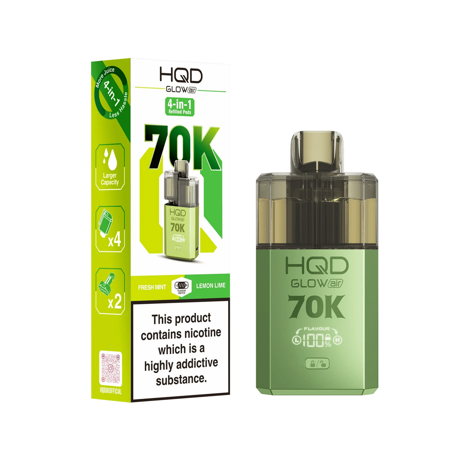 HQD Glow Air 70K Prefilled Pod Vape Kit