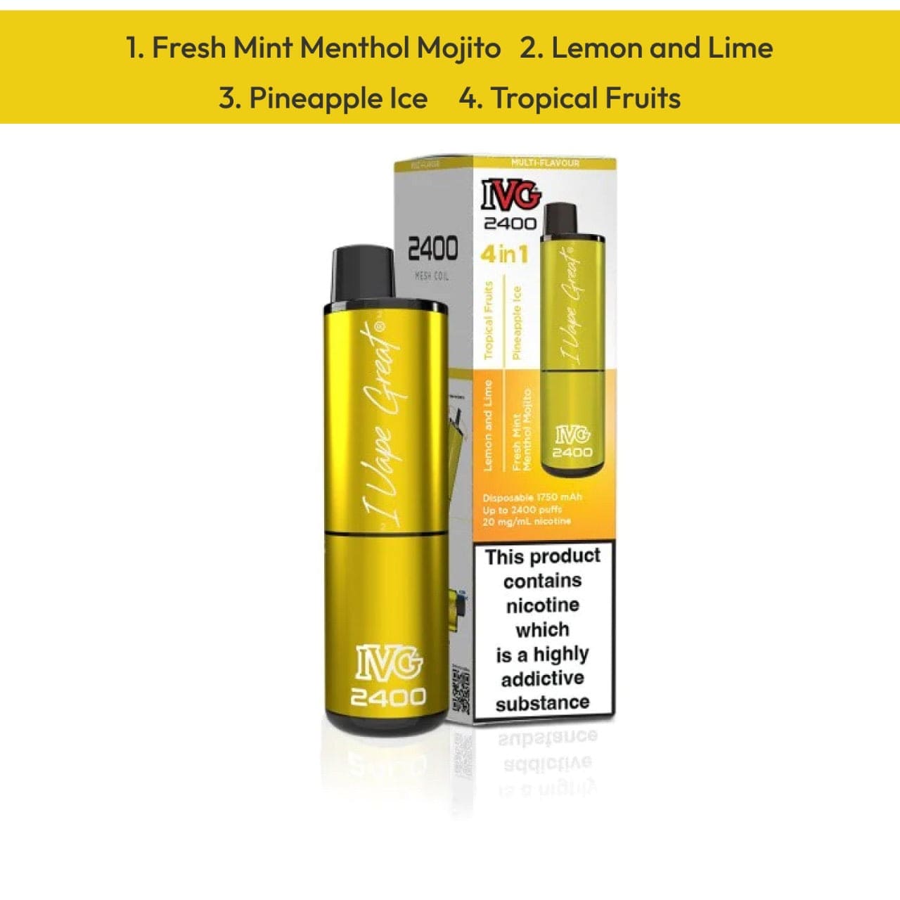 Ivg 4 in 1 2400 Puffs Yellow Edition