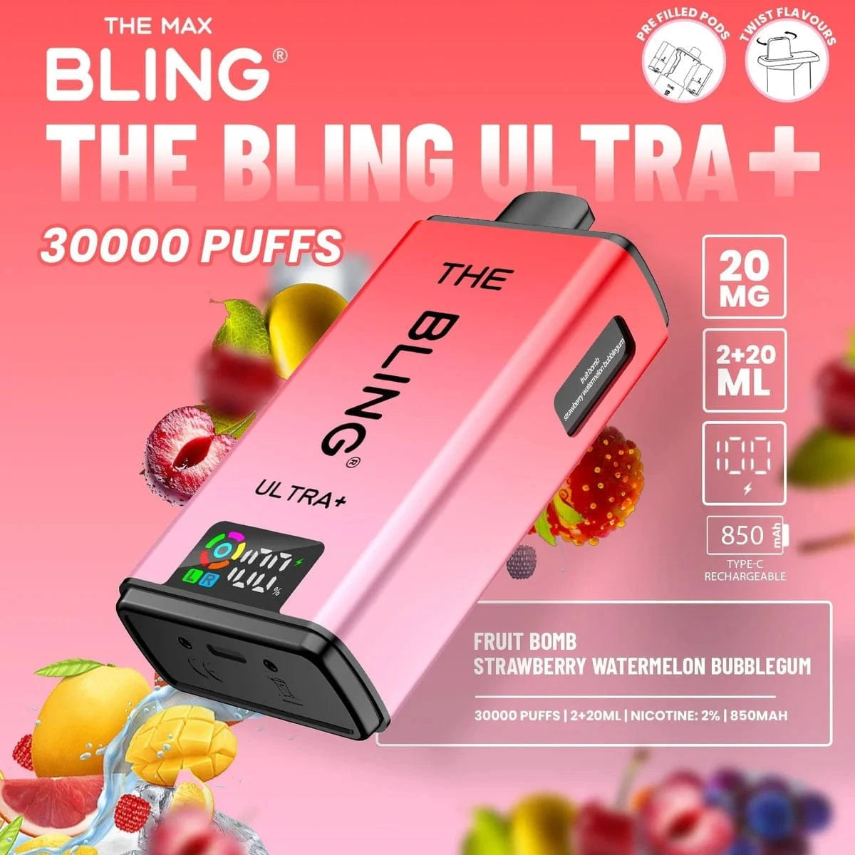 Bling Ultra Plus 30k Puffs Prefilled Pod Vape Kit