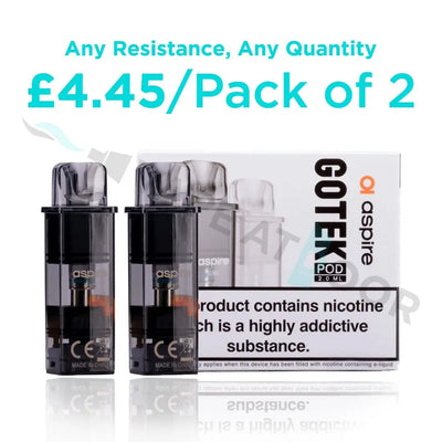 Aspire Gotek X Replacement Pod Pack of two for 4.45 Aspire Gotek X Replacement Pod Pack of two for 4.45