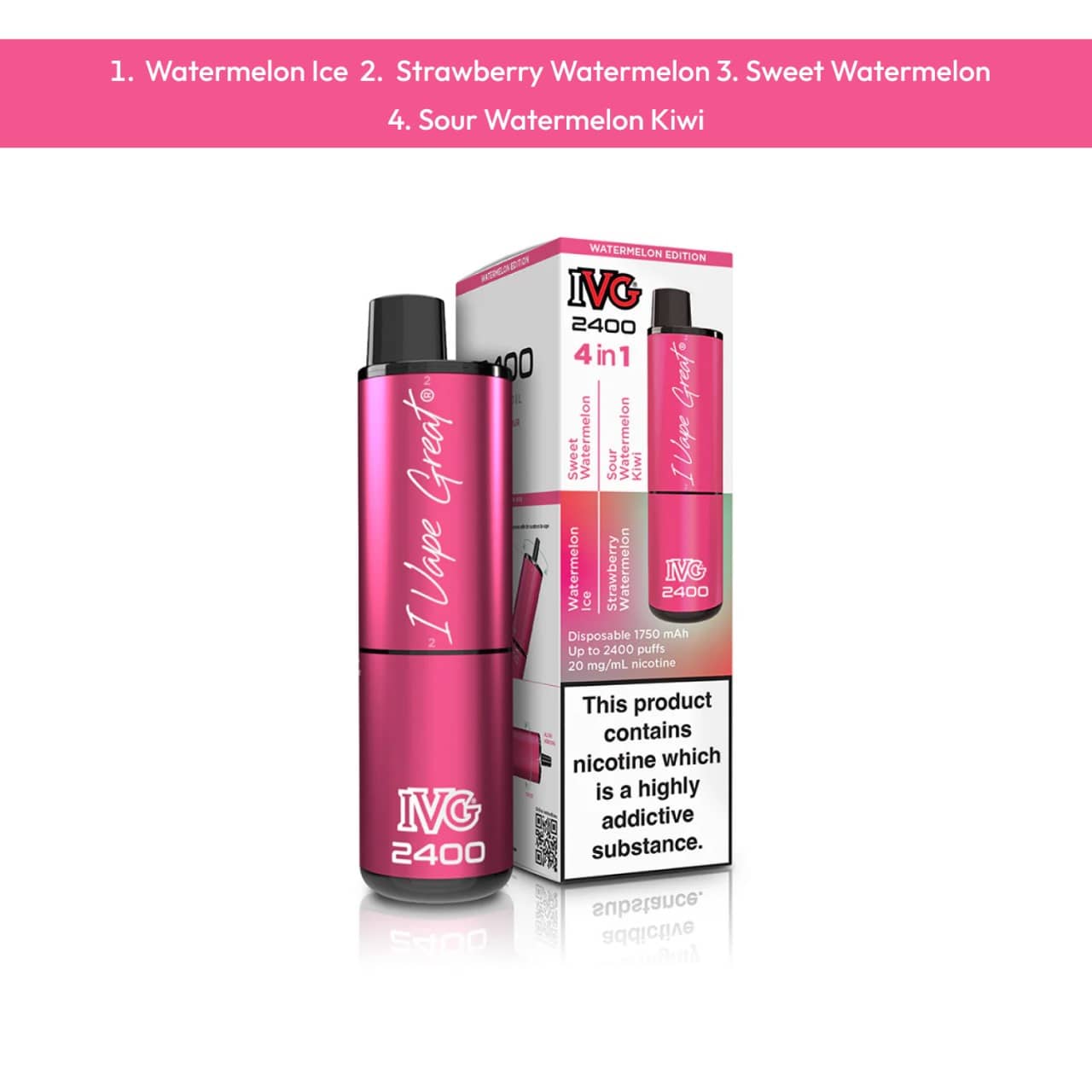 Ivg 4 in 1 2400 Puffs Watermelon Edition