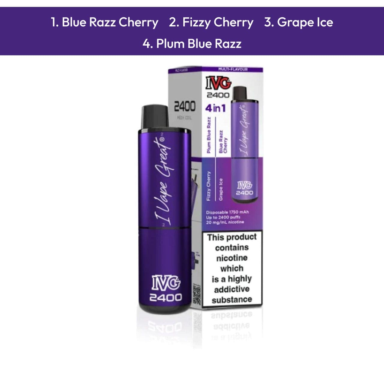 Ivg 4 in 1 2400 Puffs Purple Edition