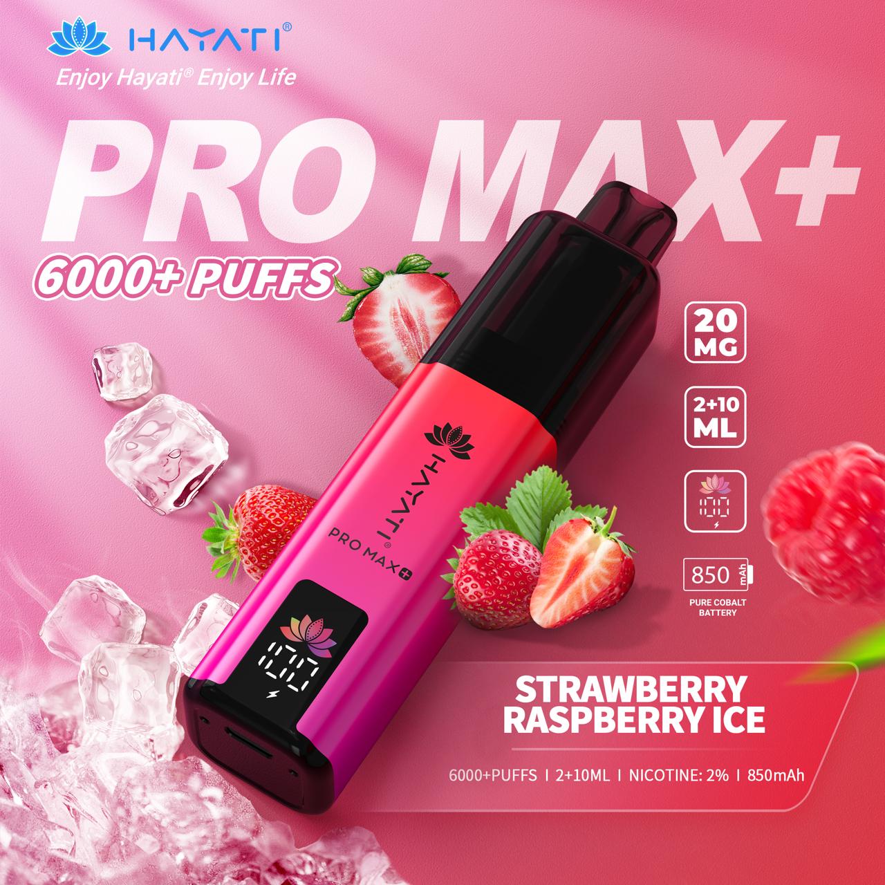 Hayati Pro Max+ Plus 6000 Strawberry Raspberry Ice