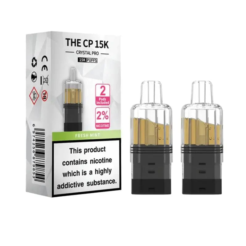 Crystal Pro CP 15K Replacement Refill Pods | 2% Nicotine, Mesh Coil & 25 Flavours Vape At Door