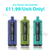 Three Al Fakher Hypermax 30k vape devices in blue, green, and purple on a white background with promotional text.