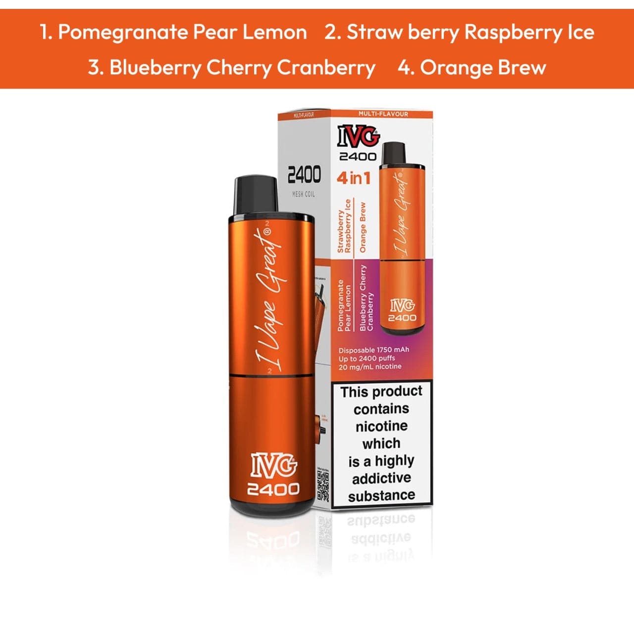 Ivg 4 in 1 2400 Puffs Juicy Edition