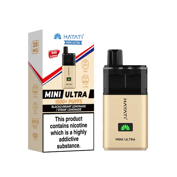 Hayati Mini Ultra 1500 Puffs Blackcurrant lemonade Straw lemonade