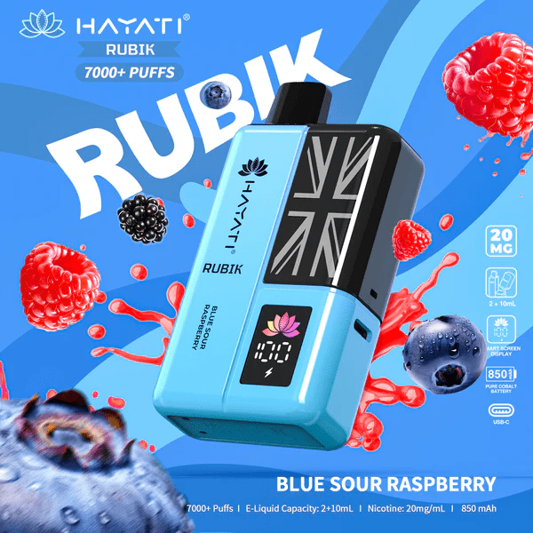 Hayati Rubik 7000 Puffs Blue Sour Raspberry