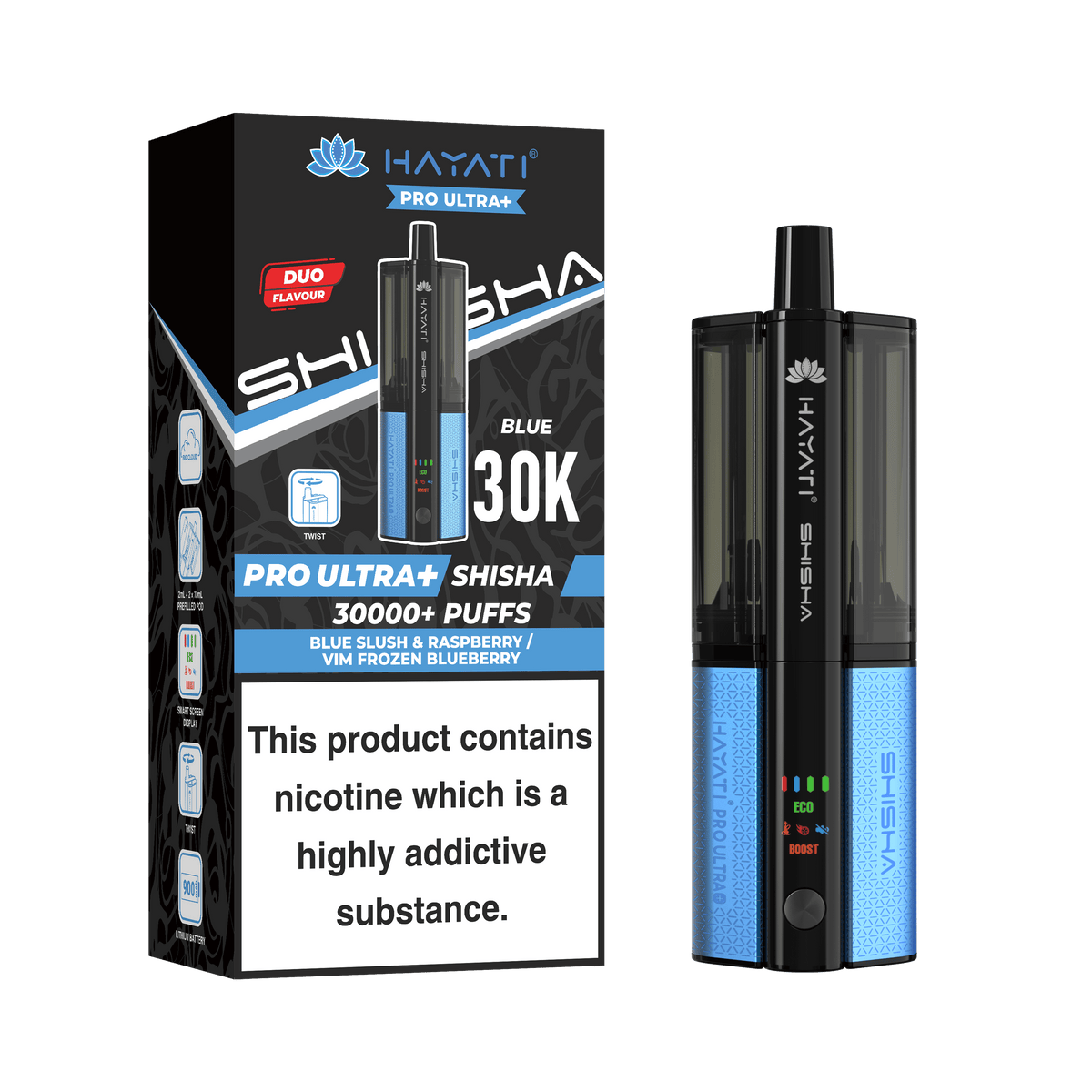 Hayati Pro Ultra Plus Shisha 30k Puffs Prefilled Pod Kit