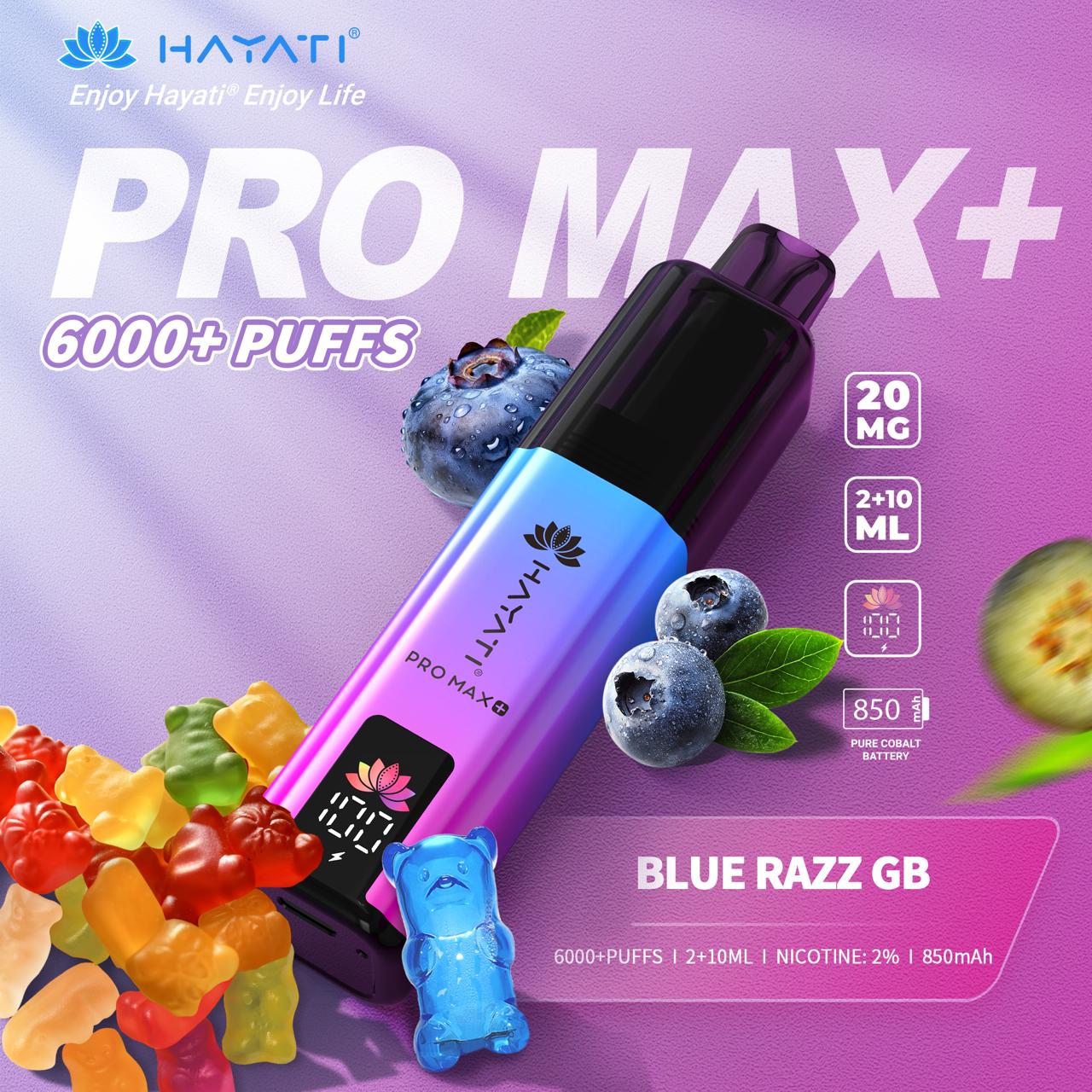 Hayati Pro Max+ Plus 6000 Blue Razz GB