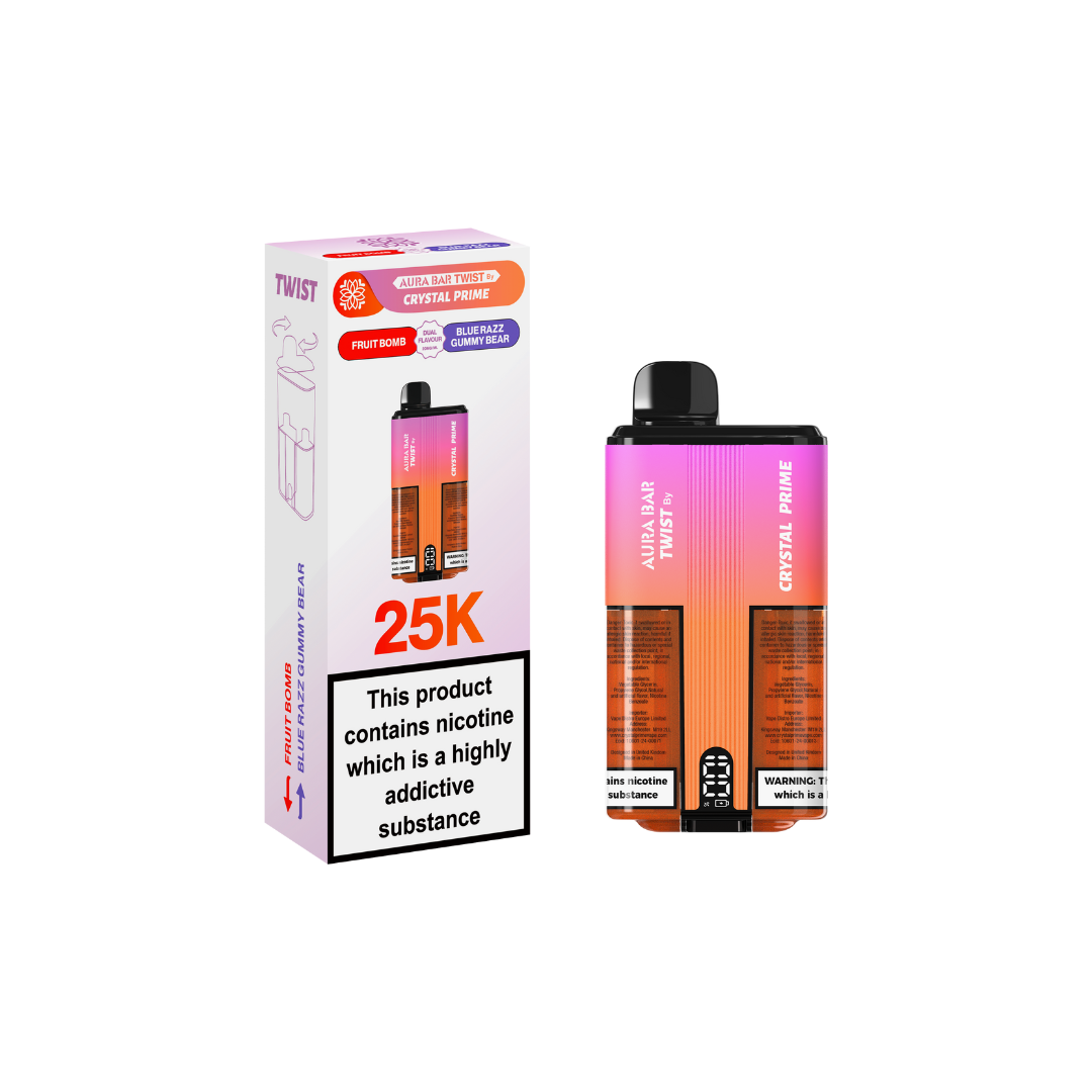 Crystal Prime Aura Bar Twist 25000 Puffs Disposable Vape