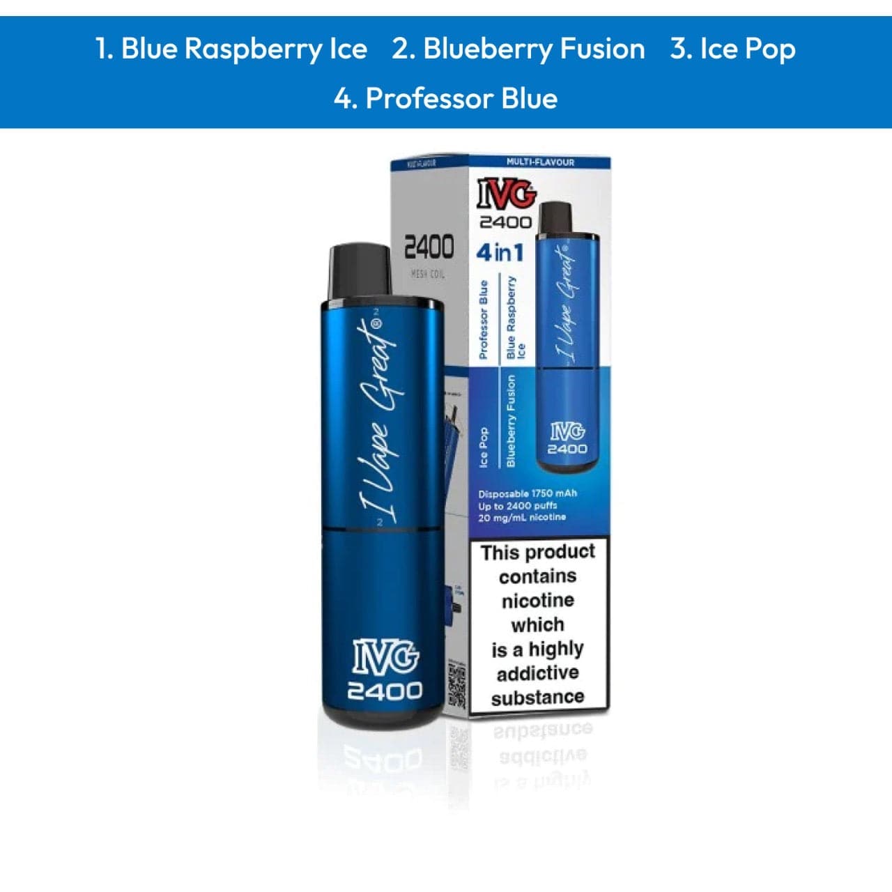 Ivg 4 in 1 2400 Puffs Blue Edition