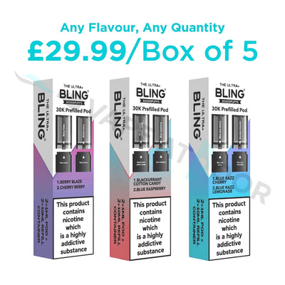 Bling Ultra Plus 30K Pods Box Of 5 - Vape At Door