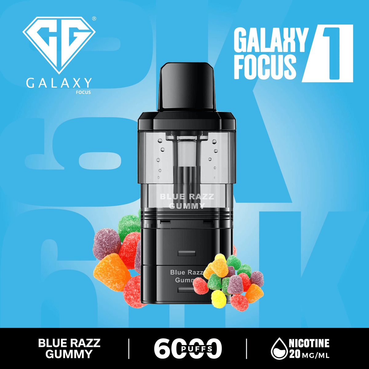 Crystal Galaxy Focus 1 6000 Puffs Prefilled Replacement Pods