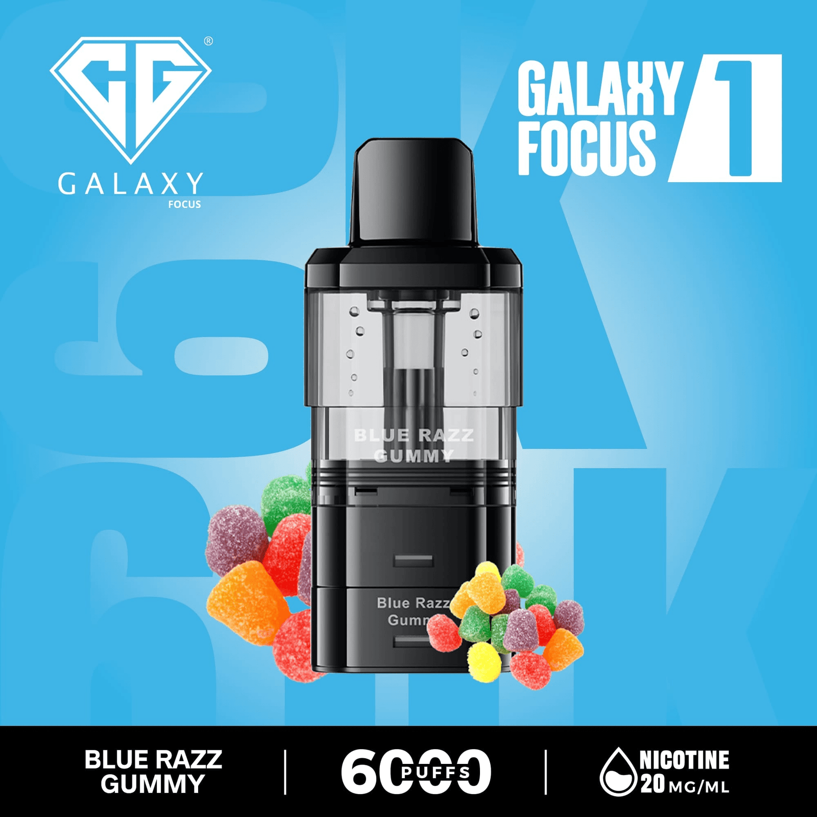 Crystal Galaxy Focus 1 6000 Puffs Prefilled Replacement Pods