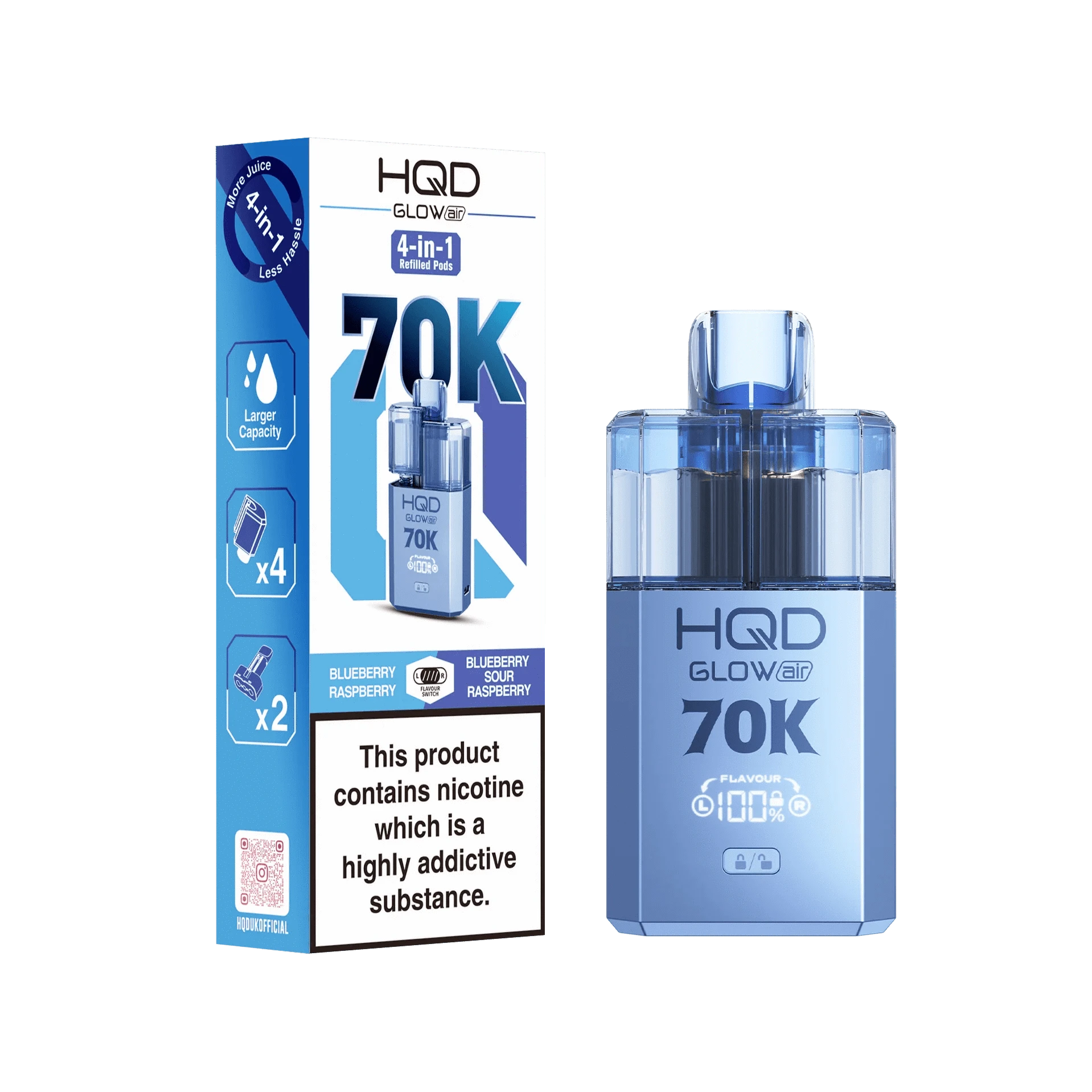 HQD Glow Air 70K Prefilled Pod Vape Kit