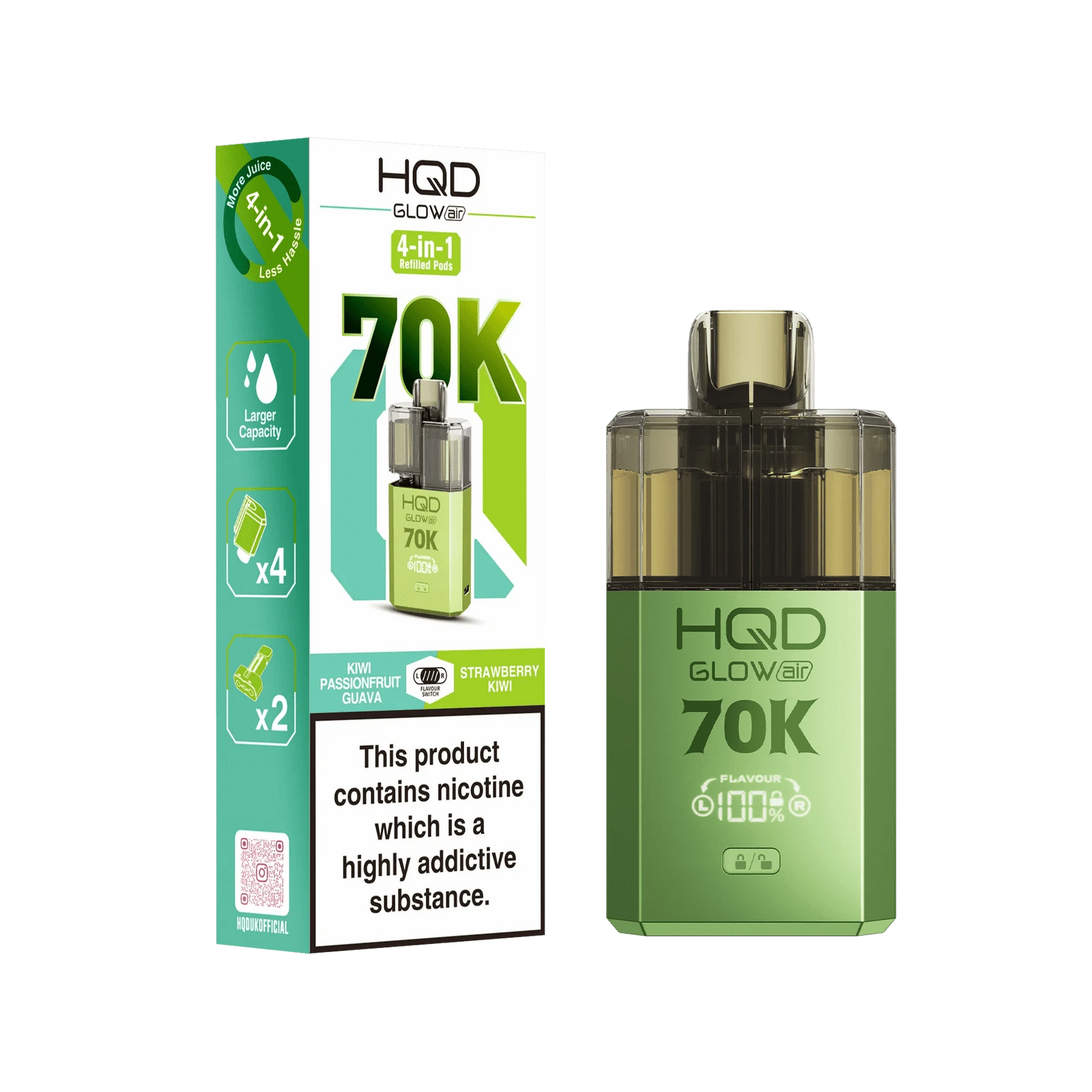 HQD Glow Air 70K Prefilled Pod Vape Kit