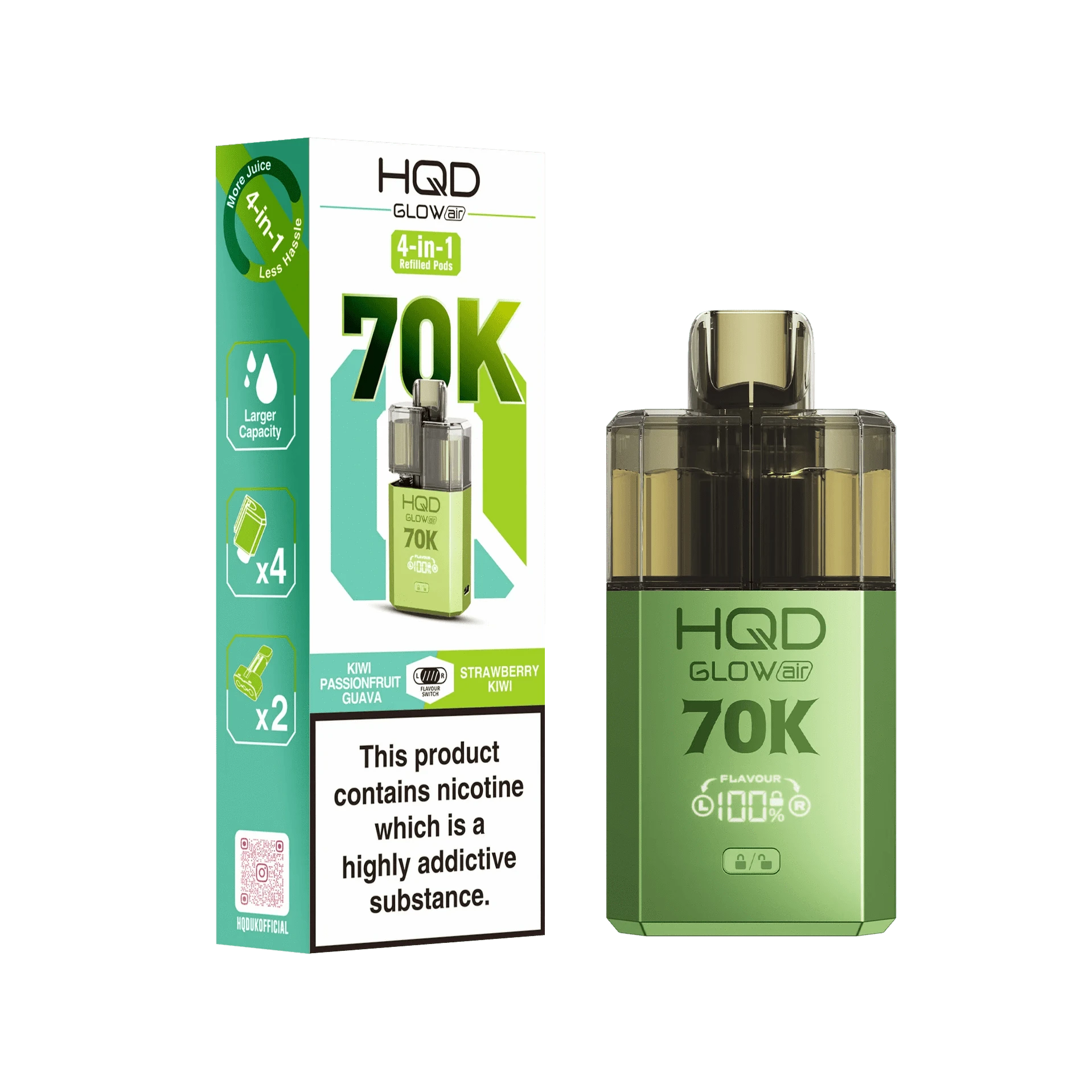HQD Glow Air 70K Prefilled Pod Vape Kit
