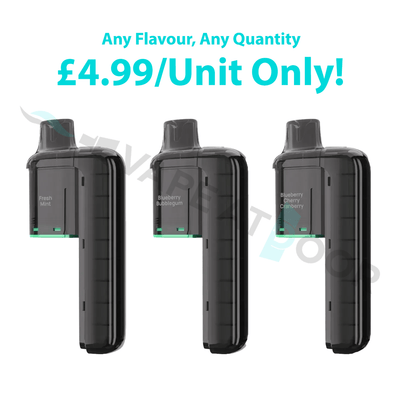 Three Elux FireRose Slidego 20k Prefilled Replacement Pod appearing on a white back ground with pricing on it.