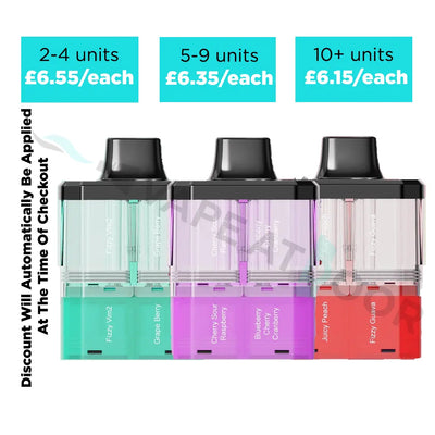 Three Crystal Galaxy Focus 2 30k Pods with pricing and discount information on a white background