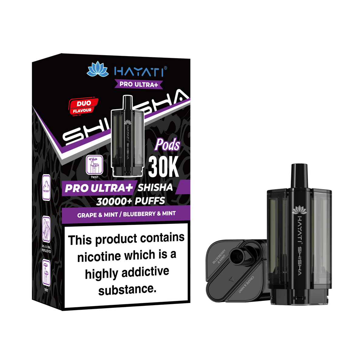 Hayati Pro Ultra Plus Shisha 30k Replacement Prefilled Pods