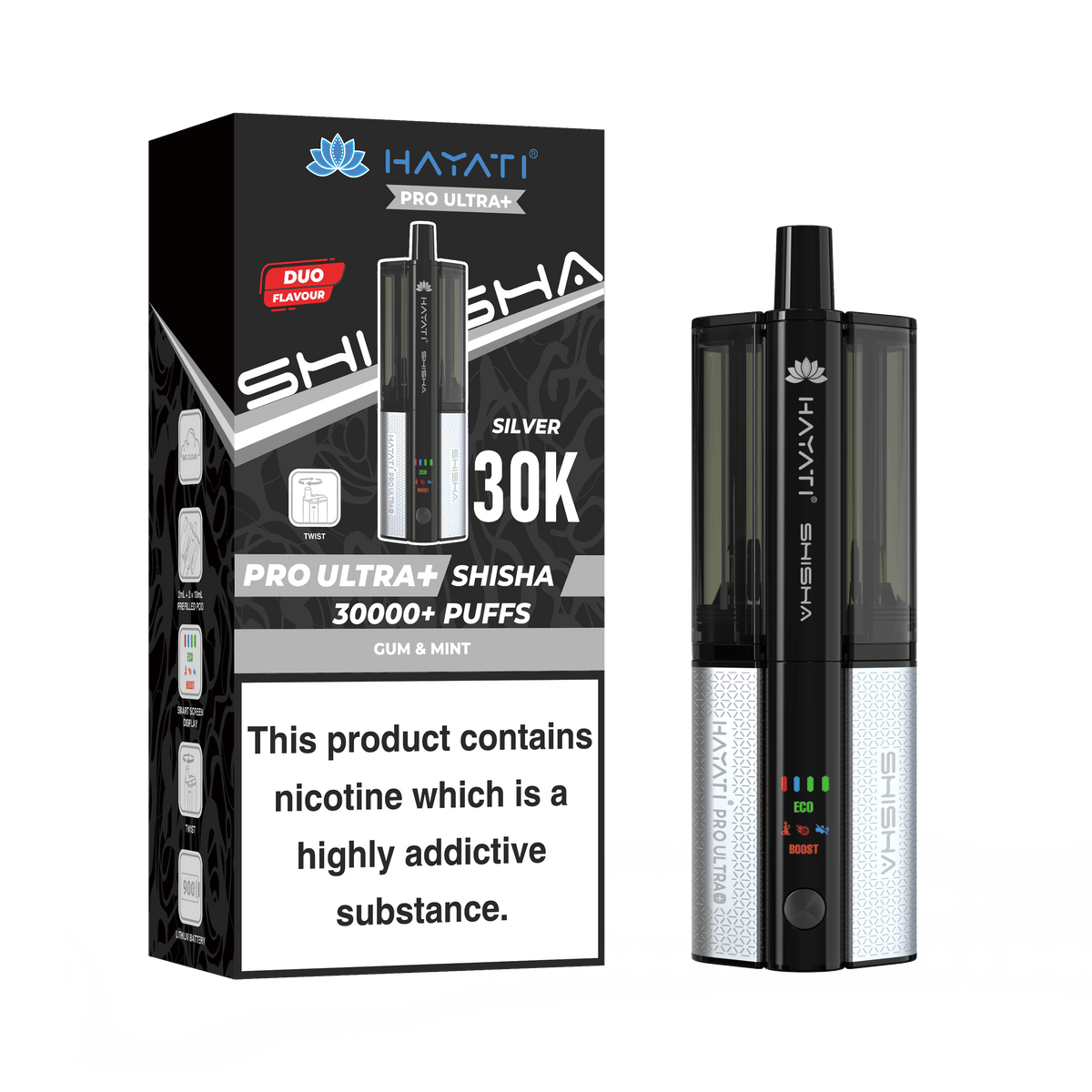 Hayati Pro Ultra Plus Shisha 30k Puffs Prefilled Pod Kit
