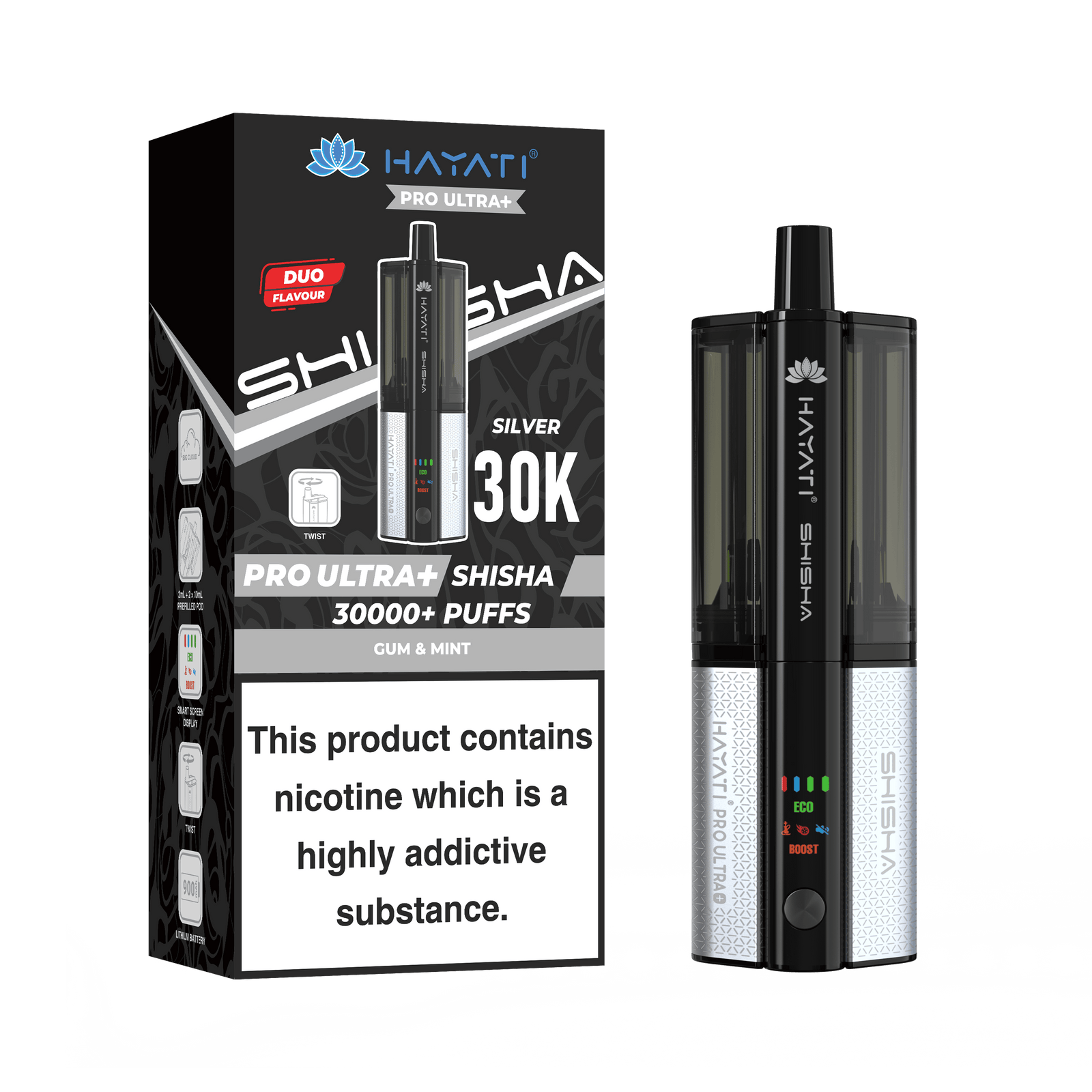 Hayati Pro Ultra Plus Shisha 30k Puffs Prefilled Pod Kit