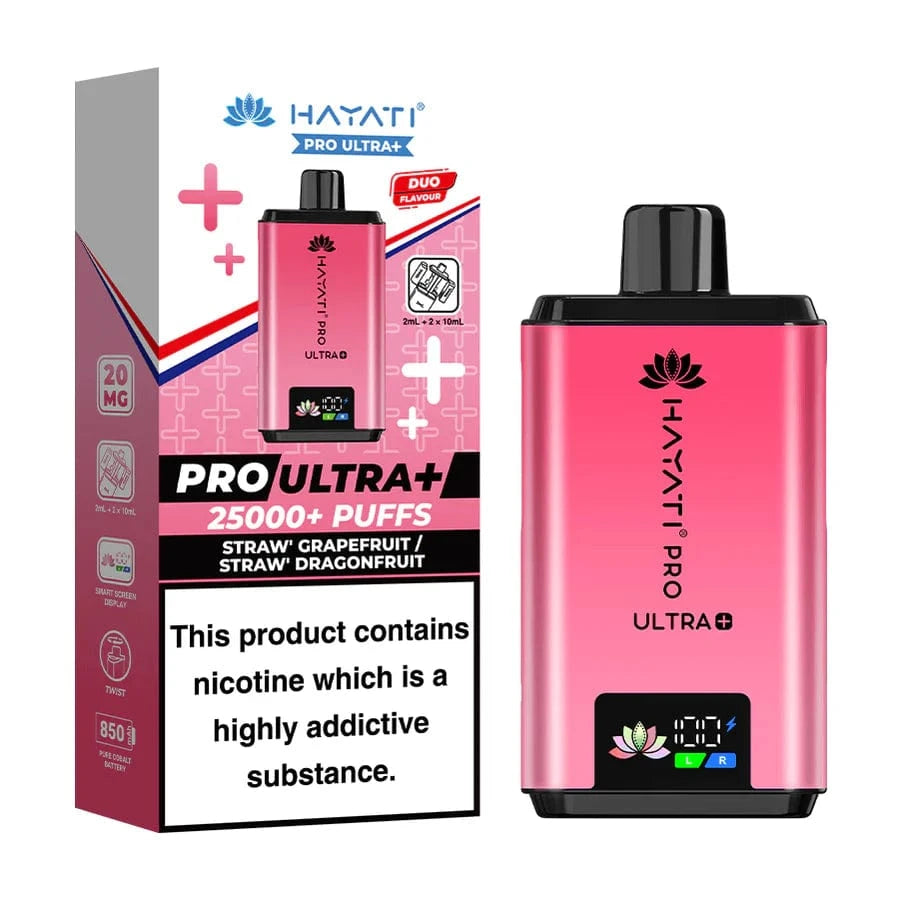 Hayati Pro Ultra Plus 25000 Puffs Straw Grapefruit Straw Dragonfruit