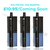 Three black and blue vape devices with 'Hayati Pro Ultra Plus Shisha'  branding and pricing mentioned £10.95 on a white background.
