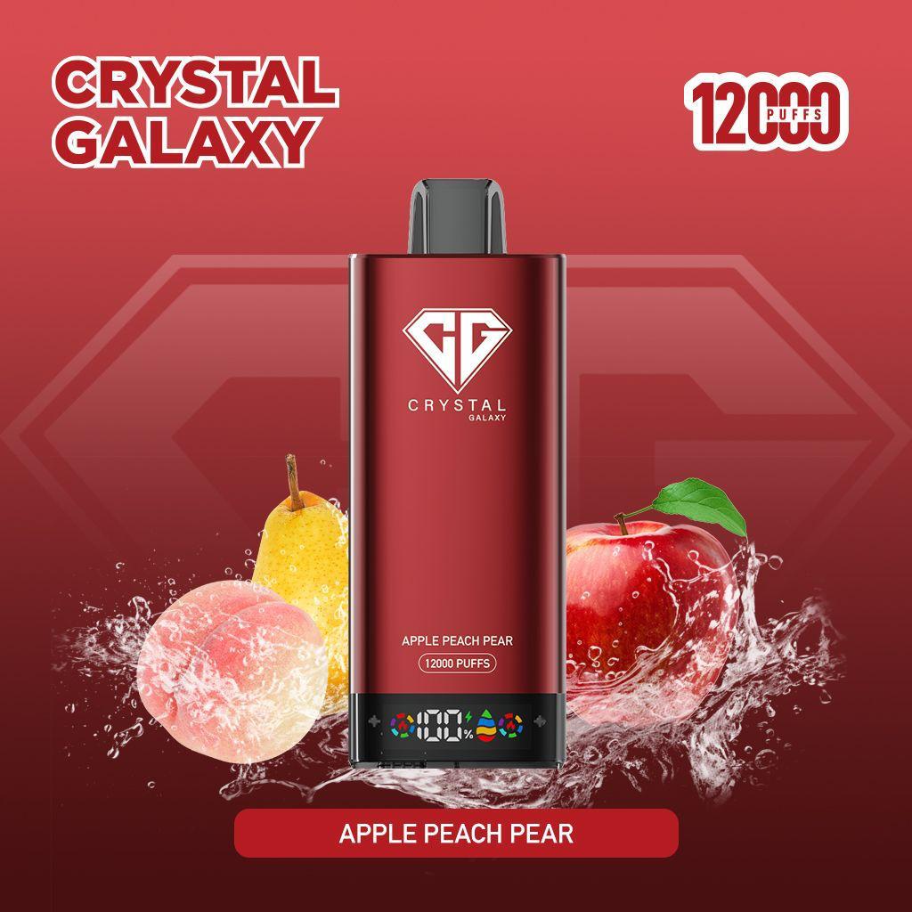 Crystal Galaxy 12000 Puffs Disposable Vape Apple Peach Pear
