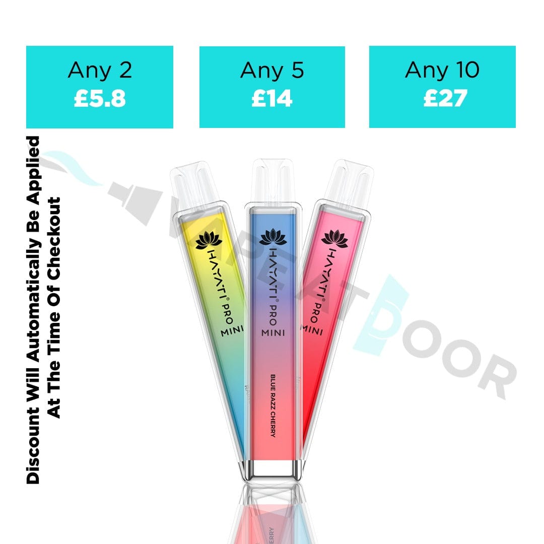 Hayati Pro Mini 600 Puffs Disposable Vape Main Deal Image Vape At Door UK 