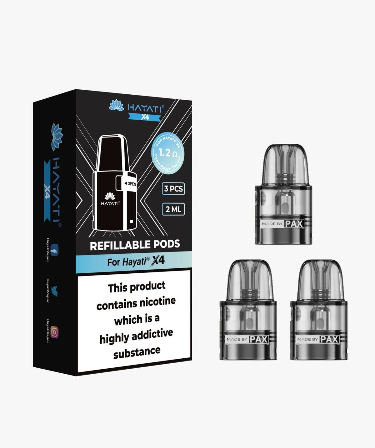Hayati X4 Replacement Pods 1.2 Ohm Box of 3