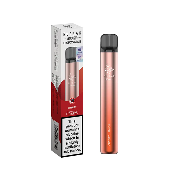 Elfbar 600 disposable vape Cherry Flavour