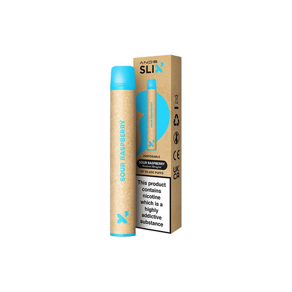 ANDS Slix Disposable Vape 600 Puffs Sour Raspberry Flavour