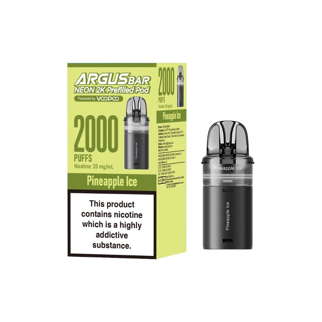 20mg Voopoo Argus Bar Neon 2K Prefilled Pods