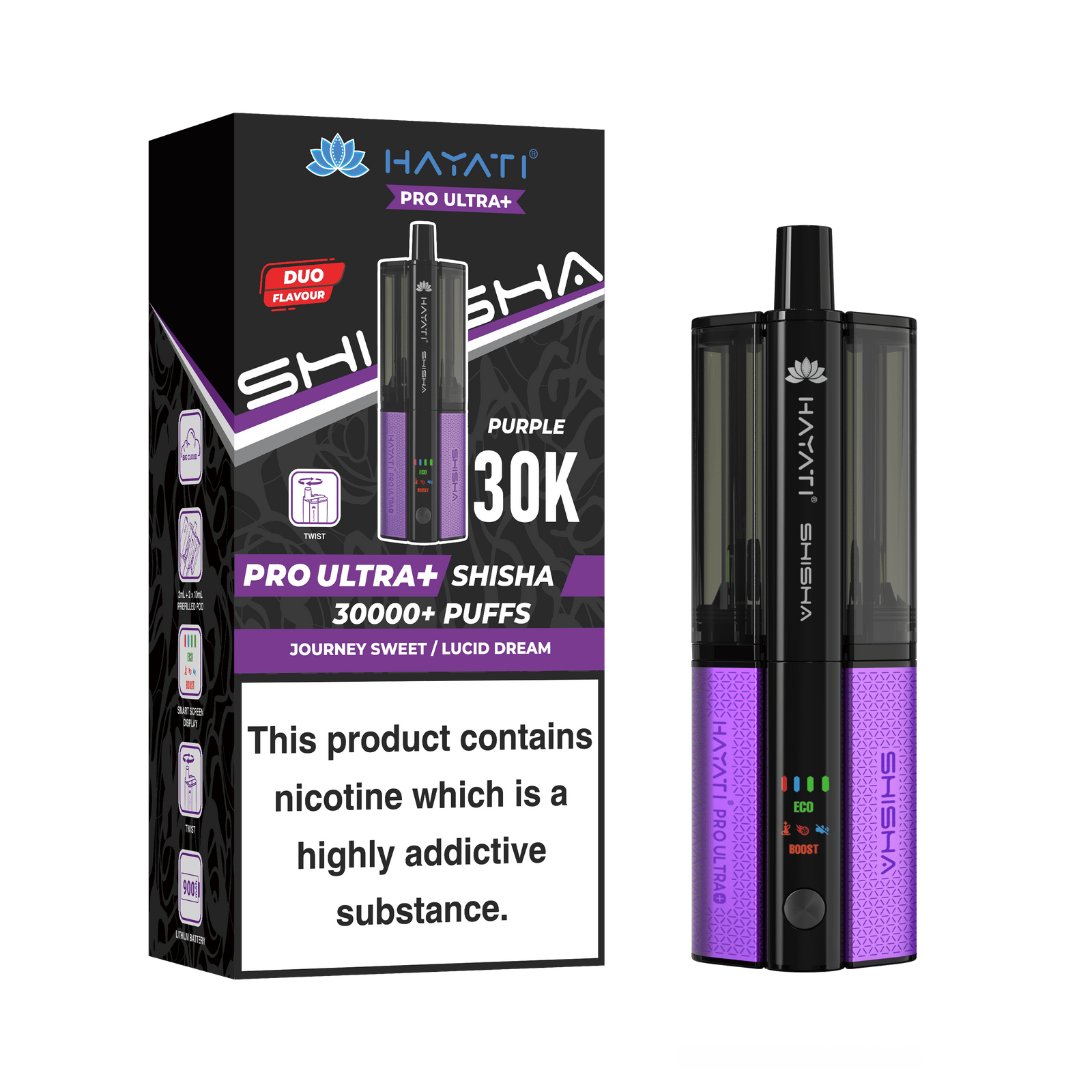 Hayati Pro Ultra Plus Shisha 30k Puffs Prefilled Pod Kit