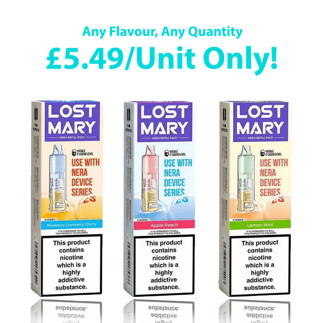 Three boxes of Lost Mary Nera 15k Puffs Pureview Prefilled Replacement Pods on a white background.